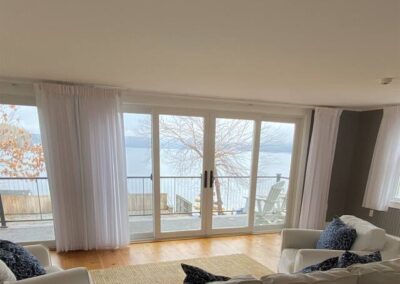 Living room overlooking Spofford Lake